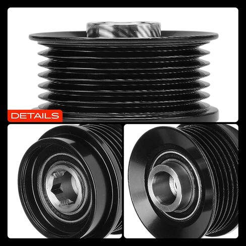 A-Premium Alternator Freewheel Clutch Pulley, 6 Grooves, Compatible with Jeep Grand Cherokee 2003, Wrangler 2003-2006, Liberty 2002-2006, TJ 2003/2005-2006 & Dodge Dakota 2003-2004, Clockwise in Kuwait