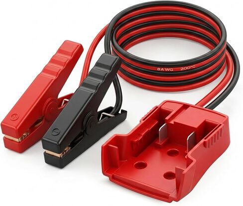 Silicone Wire 8AWG 3.3FT Automotive Booster Cables for Jump Starting Tool Battery, Jumper Cables Alligator Clips Compatible with Mil-Waukee M18 18V Batteries, Temperature Resistance 392℉ 200℃. in Kuwait