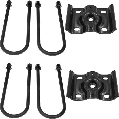 Rear Axle Leaf Spring U-Bolt & Plate Bracket Kit Compatible with 1999-2010 Ford F-250 F-350 Super Duty in Kuwait
