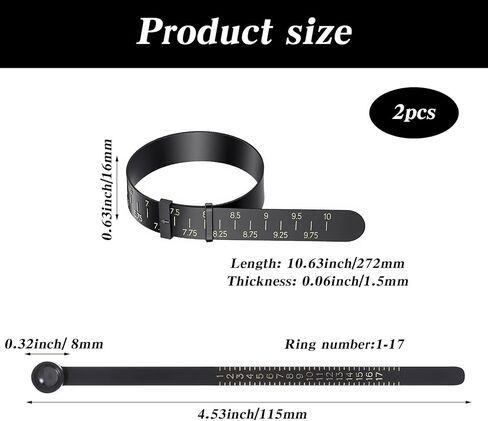 2PCS Wrist Sizer for Bracelets Bracelet Sizer and Ring Measuring Tool Universal Finger Measure for Ring Size Wrist and Bangle Sizing Measure Tool Guage Jewelry Measurer for Women Men, Inch Scale in Kuwait