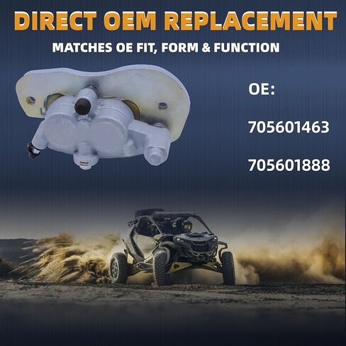 Front Right Brake Caliper with Sintered Pads Compatible with Can-Am Maverick 2017-2022, Defender 2016-2022, Commander 2021-2022, RH Passenger Side, Aluminum Alloy, Replace 705601463 705601888 in Kuwait