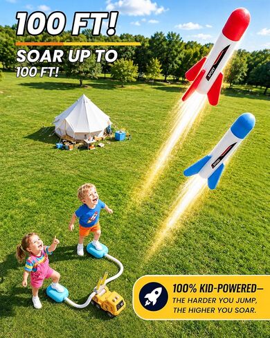 VLQ Dueling Construction Vehicle Rocket Launcher for Kids, Adjustable Angle Launch Pad, with 8 Foam Rockets Toy Set, 100ft Range, Indoor Outdoor Backyard Game Gift for Age 3-12 in Kuwait
