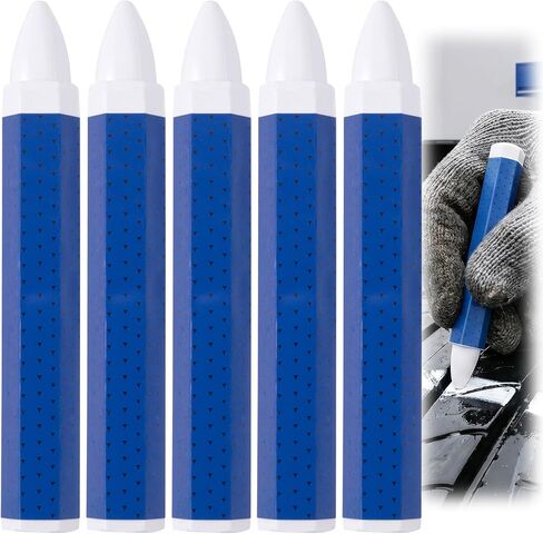 5 Pcs White Tire Marker, 3.94 x 0.59 Inch Tire Marking Crayons for Rubber Leather, Industrial Wax Crayon Sticks Marking Tools for Automotive Construction Outdoor in Kuwait