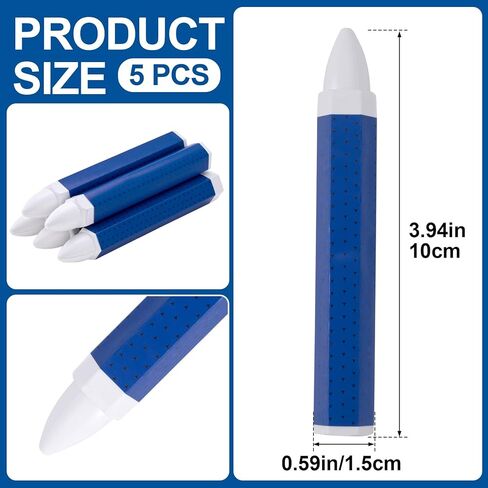 5 Pcs White Tire Marker, 3.94 x 0.59 Inch Tire Marking Crayons for Rubber Leather, Industrial Wax Crayon Sticks Marking Tools for Automotive Construction Outdoor in Kuwait