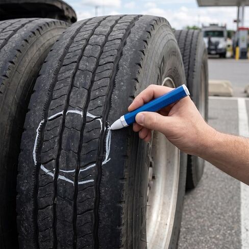 5 Pcs White Tire Marker, 3.94 x 0.59 Inch Tire Marking Crayons for Rubber Leather, Industrial Wax Crayon Sticks Marking Tools for Automotive Construction Outdoor in Kuwait