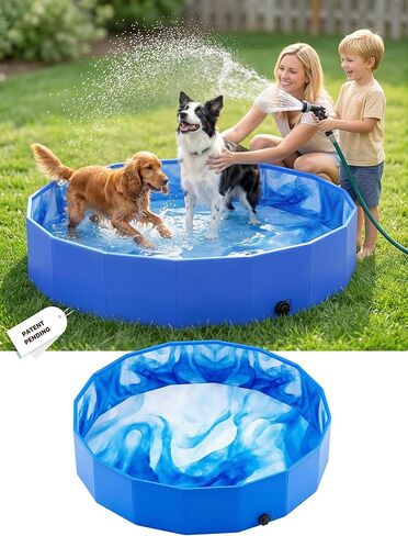 2026 Foldable Dog Kiddie Pool,Portable Hard Plastic Dog Pool,Thickened Kids Swimming Pool For Small Dogs,Collapsible Pet Pool,NonSlip Foldable Plastic Dog Wading Pool,Bathtub For Puppy,32*8in in Kuwait