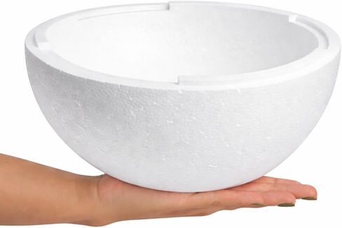 12" Foam Half Sphere – Made in the USA Smooth White Polystyrene Hemisphere for DIY Crafts, Floral Arrangements & School Projects – High Density, Pack of 1 in Kuwait