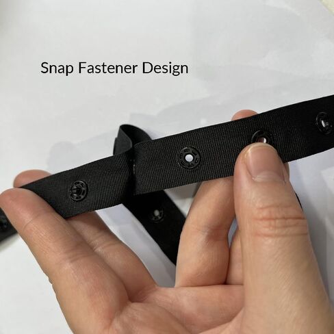 16 Yards Black Snap Button Trim Sewing Fastener Buckles Ribbon, 2 Rolls Polyester Snap Button Tape Accessories for DIY Sewing Clothing Hats Dress in Kuwait