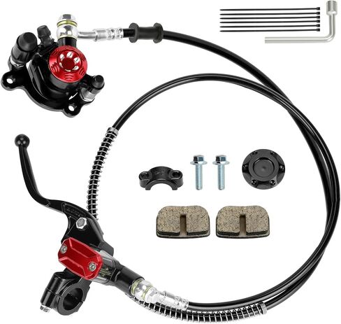 Upgraded Mini Bike Hydraulic Brake Kit Compatible with Baja Doodle Bug DB30 Blitz Dirt Bug Racer Predator 79cc 97cc 212cc 2.8hp 3.0hp Engine Minibike Parts with Pads (Red) in Kuwait