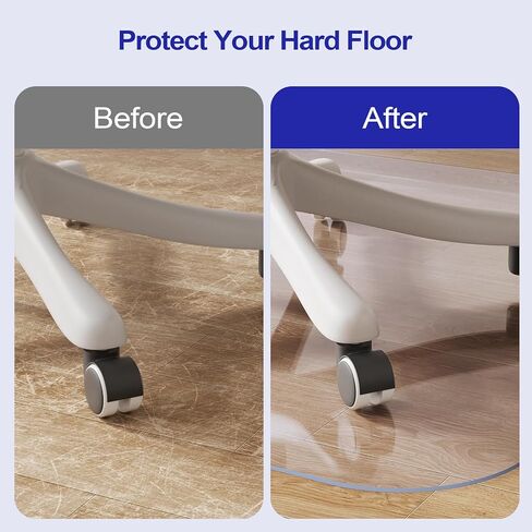 Delamu Office Chair Mat for Hardwood Floor, 30"×48" Office Computer Desk Chair Mat, Clear PVC Heavy Duty Floor Protector Mats for Rolling Chairs, Only for Hard Floor (30"×48" Rectangular) in Kuwait