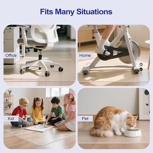 Delamu Office Chair Mat for Hardwood Floor, 30"×48" Office Computer Desk Chair Mat, Clear PVC Heavy Duty Floor Protector Mats for Rolling Chairs, Only for Hard Floor (30"×48" Rectangular) in Kuwait