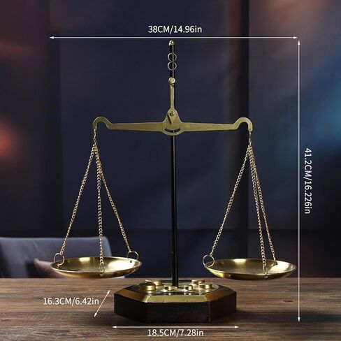 Libra Scale Tray Justice Scale Display Stand Iron Balance Scale Organizer Jewelry Storage Centerpiece Suitable for Graduation Study Room Home, 38cmx41.2cm in Kuwait