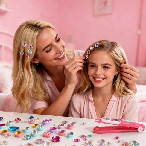 سام السكر الشعر جوهرة الختام عدة بلينغ أداة تصفيف الشعر مع قابلة لإعادة الاستخدام مشرقة الماس لتقوم بها بنفسك الشعر حبة مجوهرات الحرف هدايا عيد in Kuwait