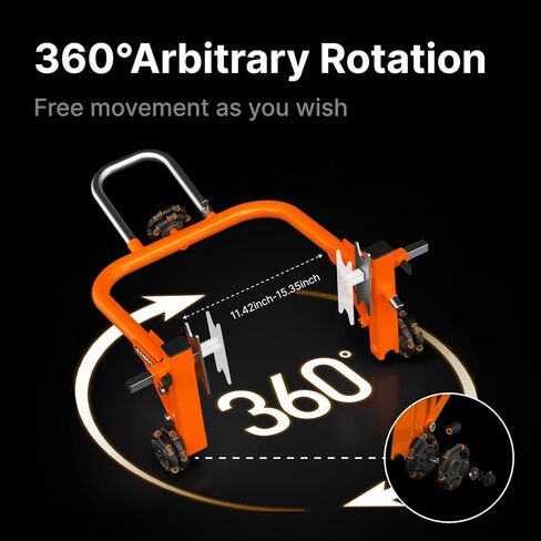 Sport Motorcycle Rear Stand,Paddock Stand, 360° Movable Lift Stand, Heavy Duty with Wheels, 880 lb Capacity (Orange, Double Arm) in Kuwait