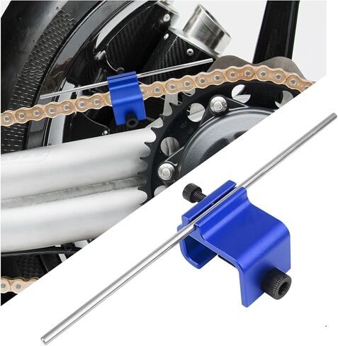 Chain Alignment Tool for Motorcycle, 08-0048 Quick Accurate Motorcycle Chain Adjusting Tools, Aluminum Alloy Sprocket Alignment Tool Universal for ATV Scooter Dirt Bike (Blue) in Kuwait