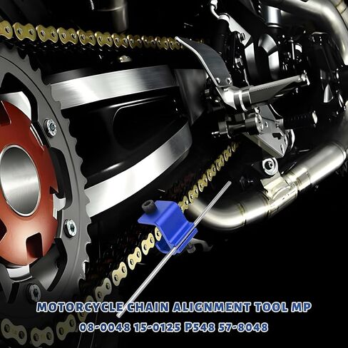 Chain Alignment Tool for Motorcycle, 08-0048 Quick Accurate Motorcycle Chain Adjusting Tools, Aluminum Alloy Sprocket Alignment Tool Universal for ATV Scooter Dirt Bike (Blue) in Kuwait