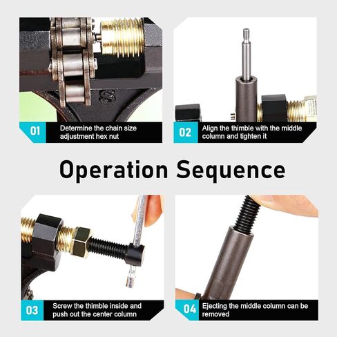 Chain Breaker Tool for 420-530 Roller Chain, Heavy-duty Alloy Strand Splitter, Master Link Rivet Remover with Grip, for Motorcycles ATVs Dirt Bikes Scooters Go Karts Pit Bikes (Black) in Kuwait