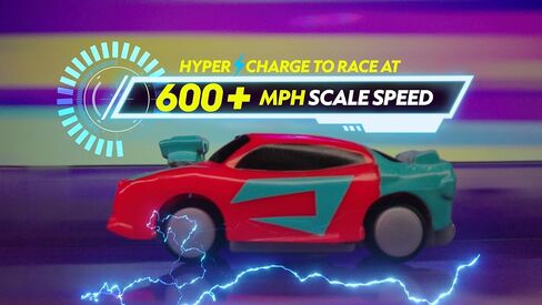 سيارة وقاذفة الكسارة الصفراء من Hyper Burst Battle Racers | أكثر من 600+ ميلا في الساعة مقياس السرعة! | سيارات السباق ذات الحجم الصغير وألعاب الحركة القتالية | للأعمار من 5 سنوات فما فوق in Kuwait