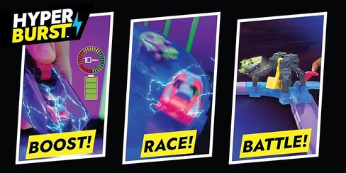 سيارة وقاذفة الكسارة الصفراء من Hyper Burst Battle Racers | أكثر من 600+ ميلا في الساعة مقياس السرعة! | سيارات السباق ذات الحجم الصغير وألعاب الحركة القتالية | للأعمار من 5 سنوات فما فوق in Kuwait