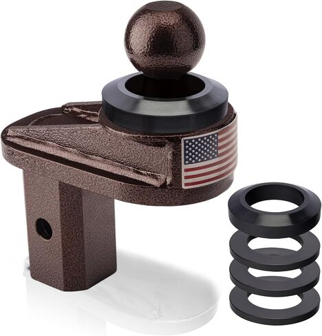 6" Offset Gooseneck Ball Hitch Extender, Square Base Gooseneck Ball, Extra Cab & Trailer Clearance for Short Bed Trucks, Heavy Duty Reinforcing Ribs Structure, 4PCS Anti-tilt PU Washer Included in Saudi Arabia