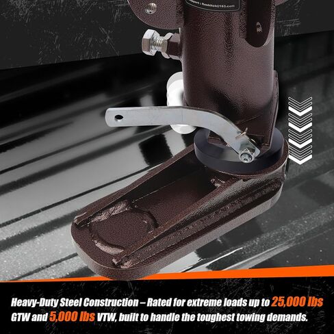 6" Offset Gooseneck Ball Hitch Extender, Square Base Gooseneck Ball, Extra Cab & Trailer Clearance for Short Bed Trucks, Heavy Duty Reinforcing Ribs Structure, 4PCS Anti-tilt PU Washer Included in Saudi Arabia