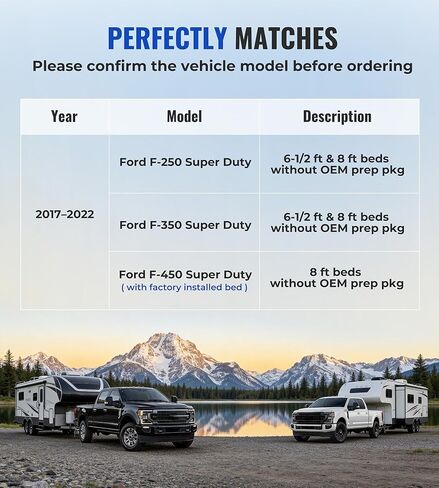 وصلة عنق معقوفة شديدة التحمل تناسب 2017-2022 Ford F250 & F350 وF450 مع سرير مثبت في المصنع، 30 كجم GTW، تصميم كرة مخفية in Kuwait