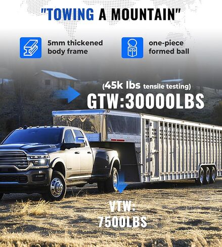 وصلة عنق معقوفة شديدة التحمل تناسب 2017-2022 Ford F250 & F350 وF450 مع سرير مثبت في المصنع، 30 كجم GTW، تصميم كرة مخفية in Kuwait