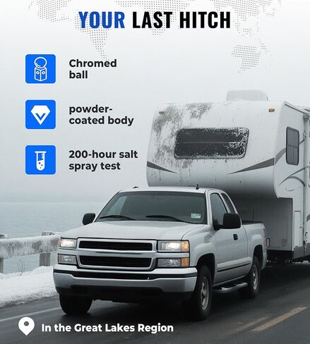 وصلة عنق معقوفة شديدة التحمل تناسب 2017-2022 Ford F250 & F350 وF450 مع سرير مثبت في المصنع، 30 كجم GTW، تصميم كرة مخفية in Kuwait