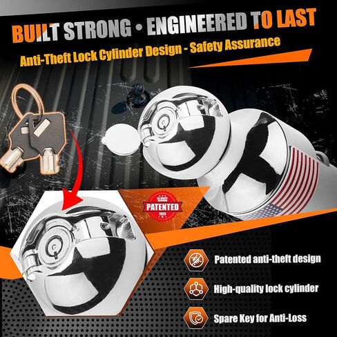38K Anti-Theft Lock Gooseneck Hitch Kit for Ram 2500, Ram 3500 2013-2024 Puck System, Lockable 2-5/16’‘ Gooseneck Ball, Triple-Ball Retention, 2pcs Safety Chain Anchors, Upgraded Version of 60638 in Kuwait