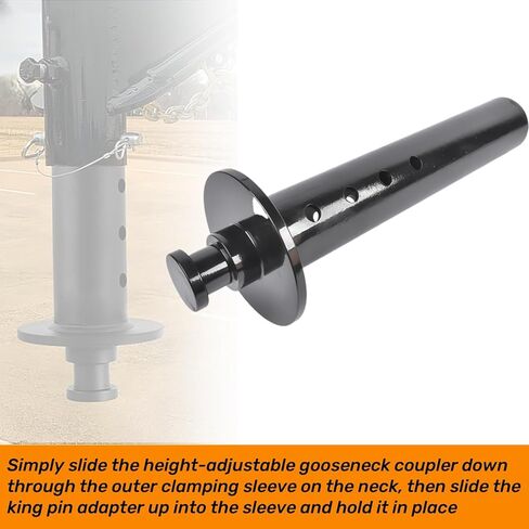5th Wheel to Gooseneck Adapter with 2" Kingpin, Rated 30,000 lbs, Fit for Semi-Tractor with 4" Round Tube Mustrod in Kuwait