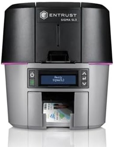 Entrust DatacardDual Sided Sigma SL3 طابعة بطاقات الهوية مع شريط ملون وبطاقات PVC فارغة وعرض برنامج Cloudbadging in Kuwait
