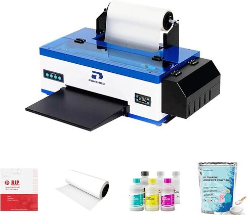 PUNEHOD A3 R1390 DTF Printer, Direct to Film Machine, White Ink Circulation System, Roller and Sheets Feeder, Compatible with Multiple Materials, Custom Clothing Printing (13" Width Printer) in Kuwait