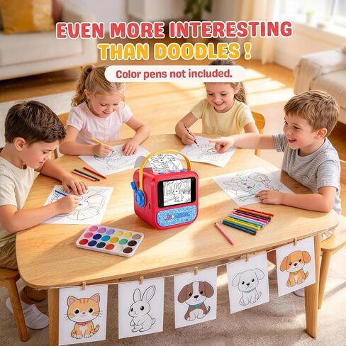 Sticker Printer AI Box Toy for Kids, HD AI Voice Story Printer, Portable Thermal Printer with 2.4inch Display, 6 Modes, Cancel Function for Home, Office, Study & DIY Projects, 6 Rolls Paper Included in Kuwait
