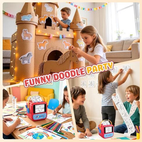 Sticker Printer AI Box Toy for Kids, HD AI Voice Story Printer, Portable Thermal Printer with 2.4inch Display, 6 Modes, Cancel Function for Home, Office, Study & DIY Projects, 6 Rolls Paper Included in Kuwait