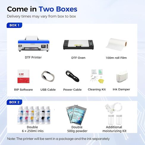 PUNEHOD A4 DTF Printer, L800 DTF Transfer Printing Machine, 8.3" Width Direct to Film Printer with White Ink Circulation, DIY Print for Dark and Light Clothing (A4+Oven+Double Consumable) in Kuwait