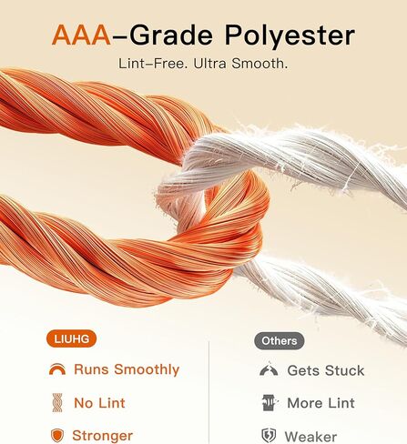 خيط تطريز بوليستر بدرجة AAA، 50 لونًا، 40 واط، 550 ياردة لكل منها، [أعلى قوة وخالية من الوبر] طقم خيوط آلة تطريز حريري ناعم متوافق مع المغني والأخ والجانوم والمزيد in Kuwait