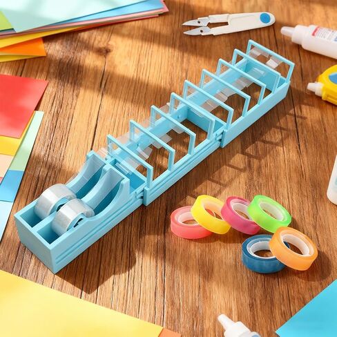 Tape Dispenser for Gift Wrapping, Prepares 18 Tape Strips Fast, Blade-Free Cutter Fits Standard, Washi & Double-Sided Tapes in Kuwait