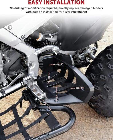 واقي الكعب لـ Yamaha Raptor 700، واقيات الطين لمسند القدم اليسرى واليمنى، غطاء رفرف للقدم لـ Yamaha Raptor 700 700R 2013-2026، استبدال OEM #1PE-F1691-00-00، 1PE-F1621-00-00 in Kuwait