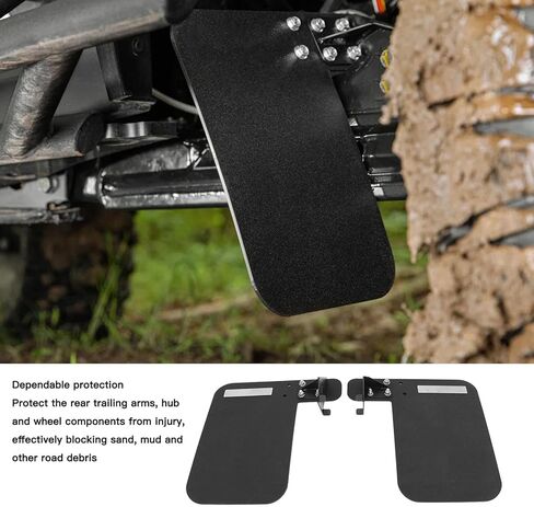 اللوحات الطينية، زوج واحد من ذراع السحب الخلفي UTV من الطين HDPE بديل من الصلب لـ Polaris XP 4 1000 2014 إلى 2023، واقي الطين للذراع الخلفي UTV in Kuwait