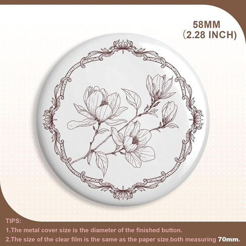 200 Sets 58mm/2.28 inch Button Supplies Button Parts for Buttons Maker Machine, 100 Pcs Plastic Backing Pins & 100 Pcs Iron Backing Pins, Including Metal Covers, Clear Films & Blank Papers in Kuwait