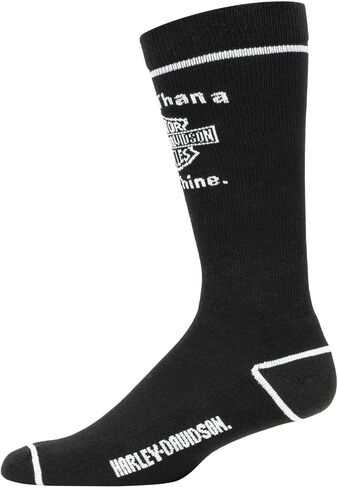 Harley-Davidson Men's More Than A Machine Logo Moisture Wicking Socks, Black in Kuwait