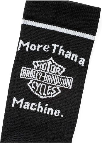 Harley-Davidson Men's More Than A Machine Logo Moisture Wicking Socks, Black in Kuwait