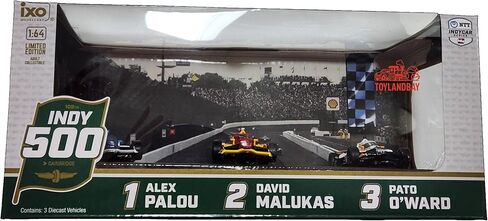 مجموعة IXO 2025 500 Podium 3-Car Victory Row Collectors Palou Malukas O'Ward بمقياس 1:64 نموذج دييكاست IND64030 11613 للبالغين قابل للجمع in Kuwait