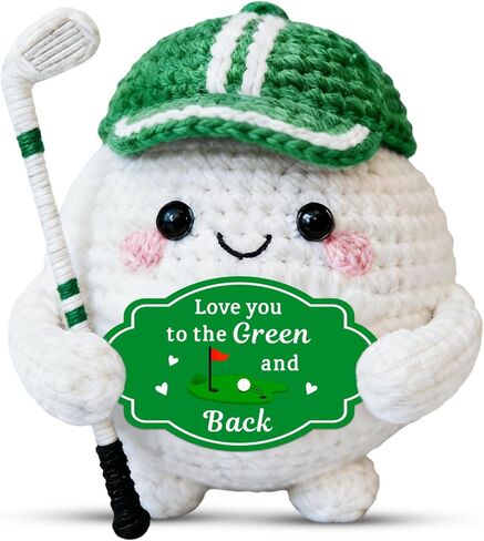 Positive Golf Gifts for Men Him, Funny Golf Dad Gifts for Golfers Men Husband, Funny Crochet Golf Ball Accessories Basket for Boyfriend Golf Lover New Dad, Fathers Day Birthday Golf Gift Basket in Kuwait