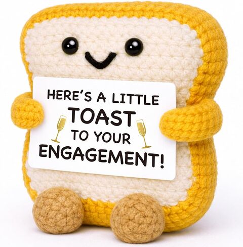 Engagement Gifts for Couples Women Men Her Him, Valentines Day Engaged Gifts for Best Friend Sister Coworker, Bridal Shower Wedding Gift for Newly Engaged, Funny Handmade Crochet Toast in Kuwait