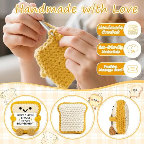 Engagement Gifts for Couples Women Men Her Him, Valentines Day Engaged Gifts for Best Friend Sister Coworker, Bridal Shower Wedding Gift for Newly Engaged, Funny Handmade Crochet Toast in Kuwait