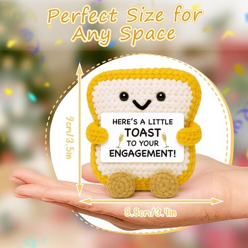 Engagement Gifts for Couples Women Men Her Him, Valentines Day Engaged Gifts for Best Friend Sister Coworker, Bridal Shower Wedding Gift for Newly Engaged, Funny Handmade Crochet Toast in Kuwait
