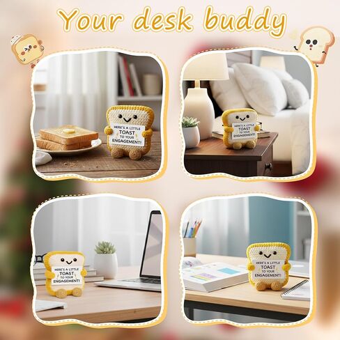 Engagement Gifts for Couples Women Men Her Him, Valentines Day Engaged Gifts for Best Friend Sister Coworker, Bridal Shower Wedding Gift for Newly Engaged, Funny Handmade Crochet Toast in Kuwait