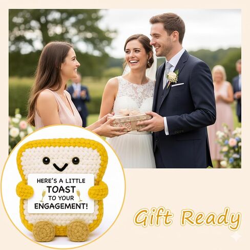 Engagement Gifts for Couples Women Men Her Him, Valentines Day Engaged Gifts for Best Friend Sister Coworker, Bridal Shower Wedding Gift for Newly Engaged, Funny Handmade Crochet Toast in Kuwait