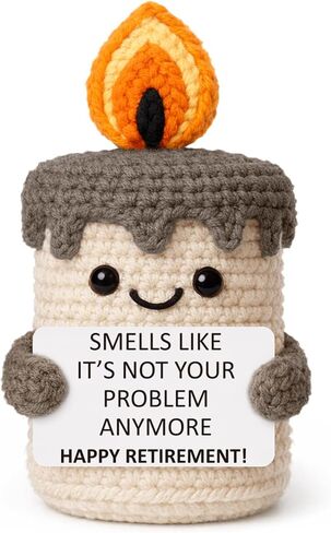 Retirement Gifts for Women Men 2026, Happy Retirement Going Away Farewell Gifts for Coworker Teacher Boss Nurse Retirees, Novelty Retired Presents for Her Him - Funny Crochet Candle Decor in Kuwait